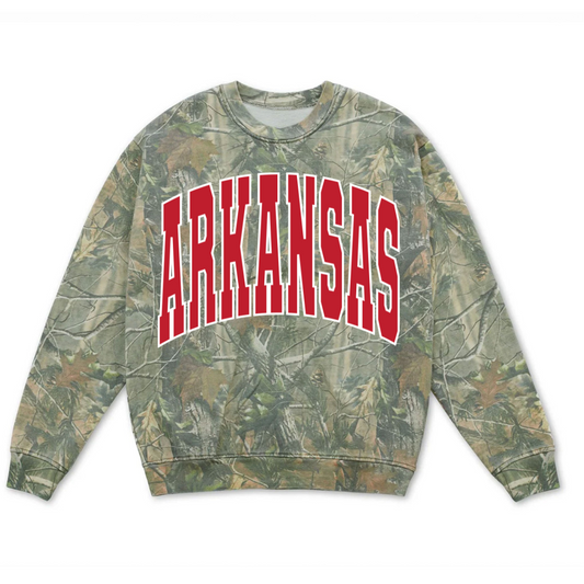 Arkansas Camo Womens Pullover