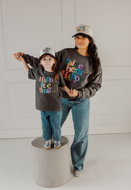 Raise Them Happy Graphite Sweatshirt