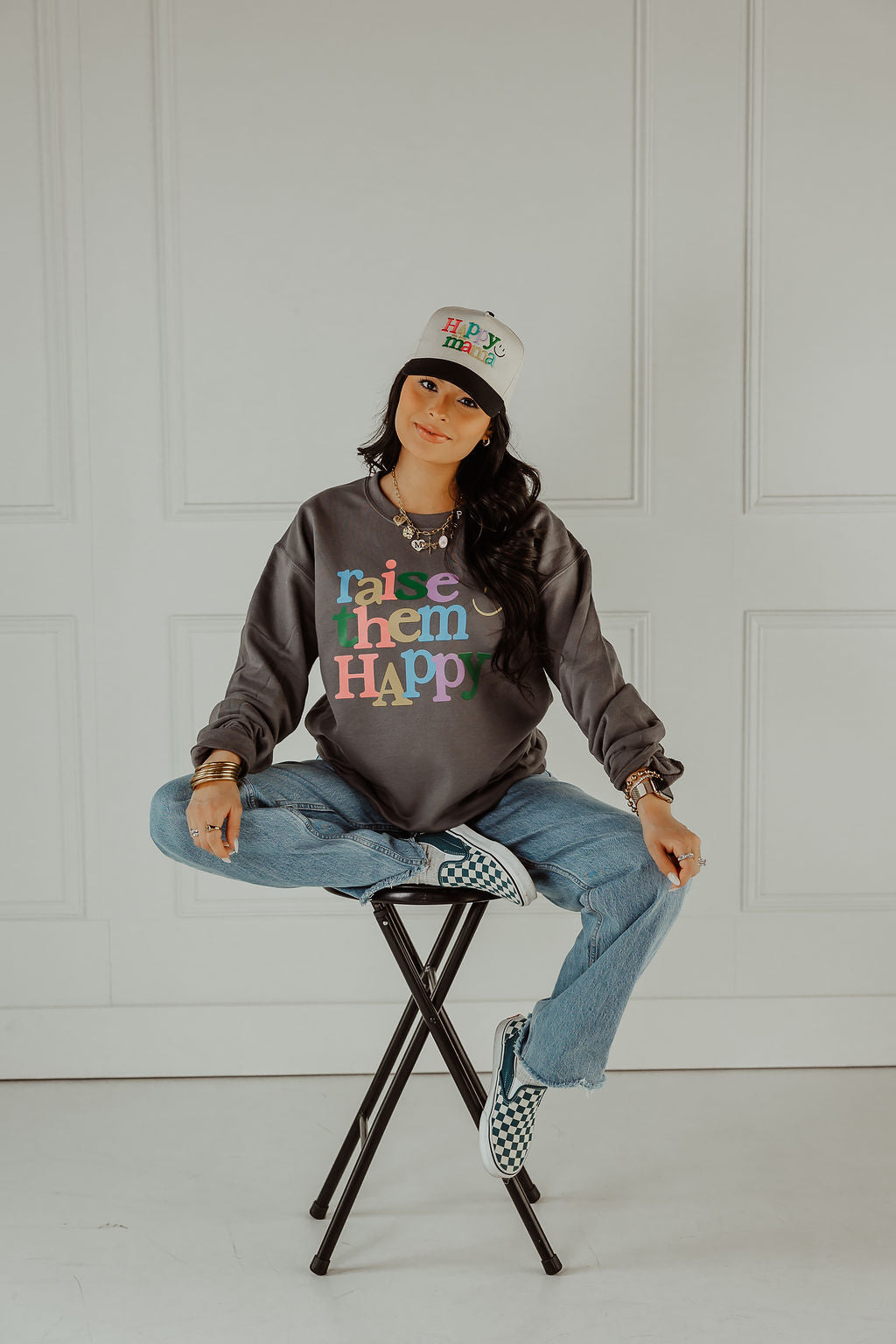 Raise Them Happy Graphite Sweatshirt