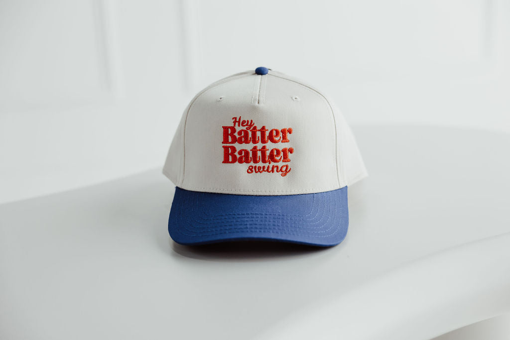 Hey Batter Batter Blue Vintage Hat