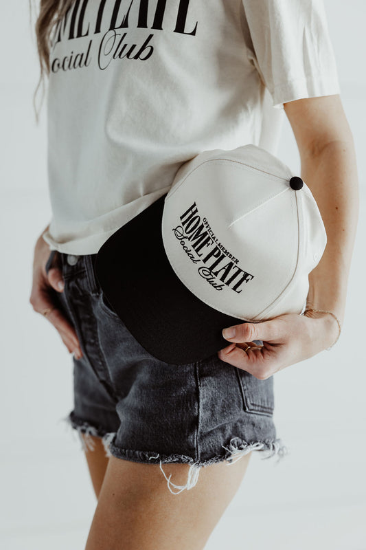 Home Plate Social Club Baseball Black Vintage Hat