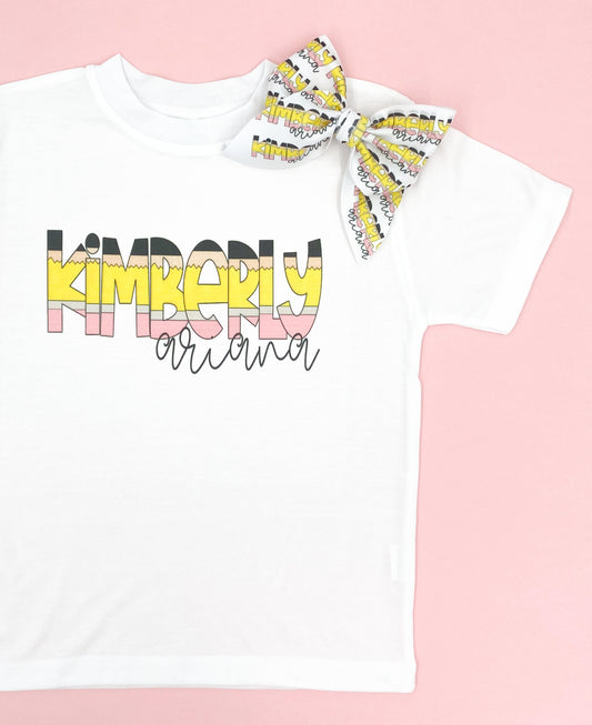 Back to School Pencil Name Tee