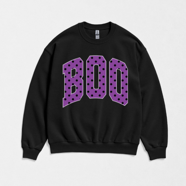 Boo Polka Dot Halloween Graphic Sweatshirt