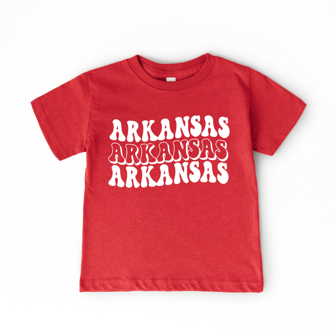 Arkansas Wavy Kids Graphic Tee