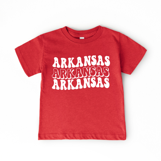 Arkansas Wavy Kids Graphic Tee