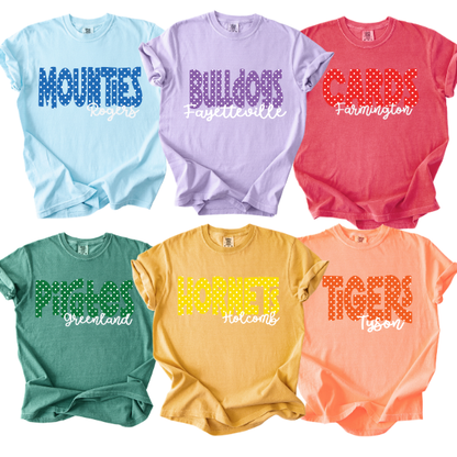 Custom Polka Dot School Spirit Graphic Tees