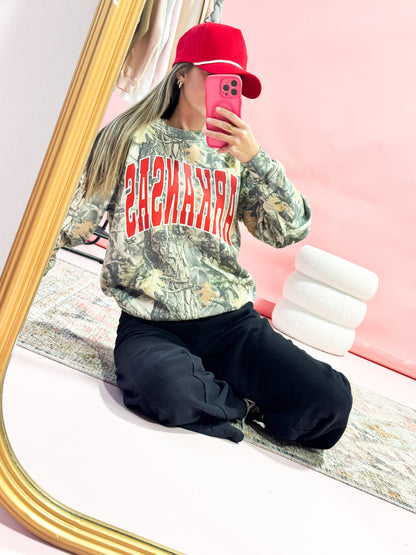 Arkansas Camo Womens Pullover