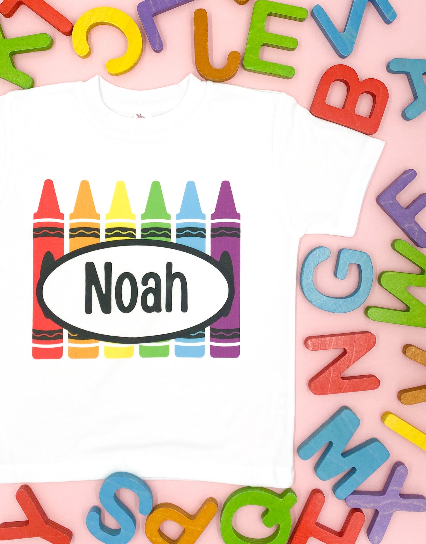 Back to School Crayon Name Tee