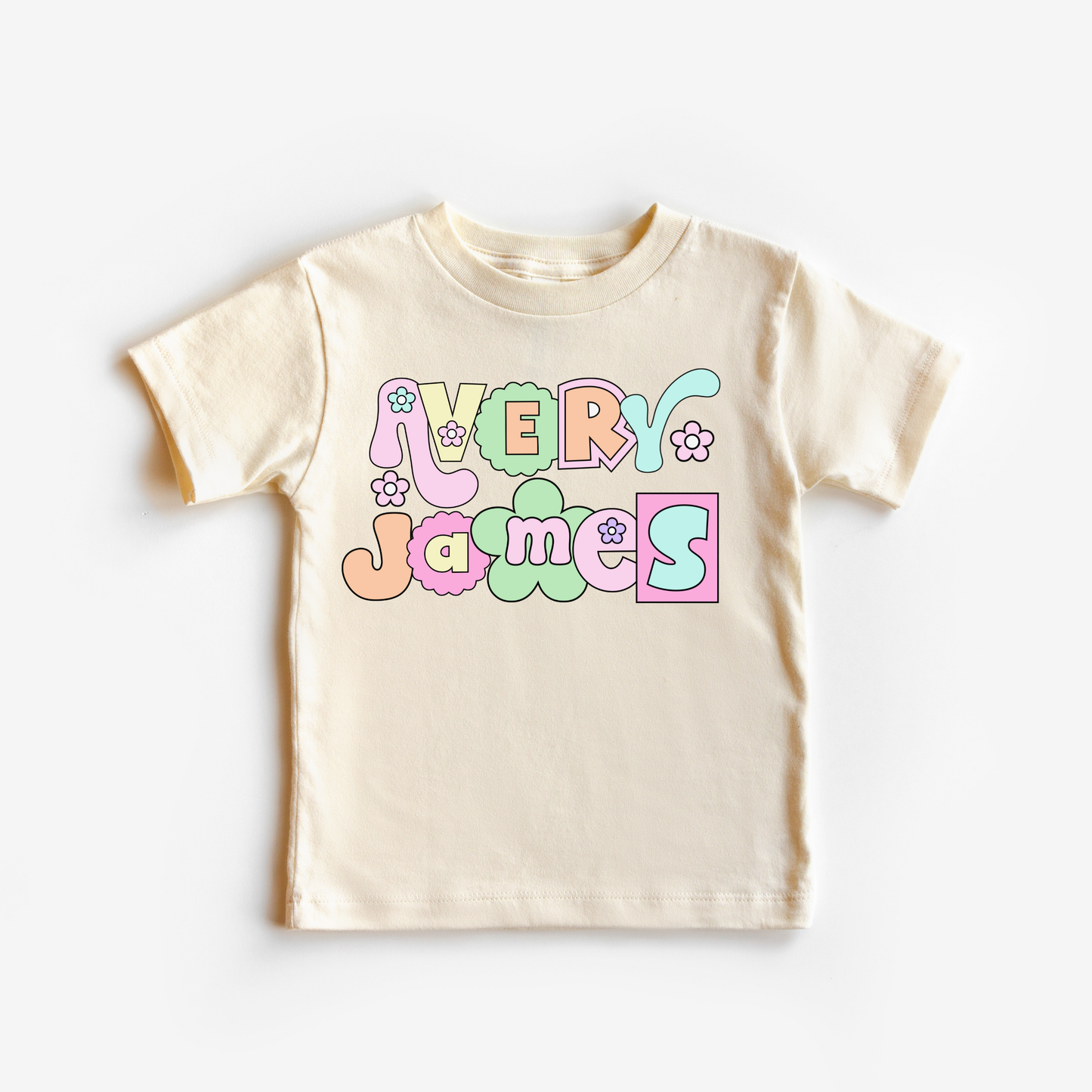 Pastel floral Name Tee
