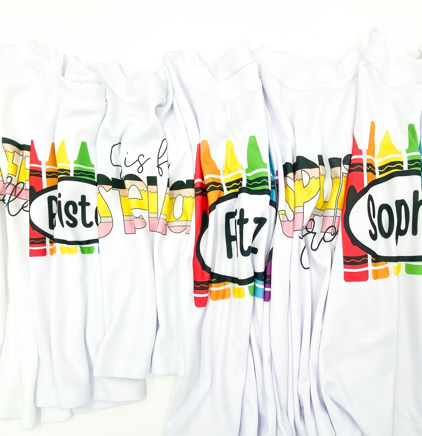 Back to School Crayon Name Tee