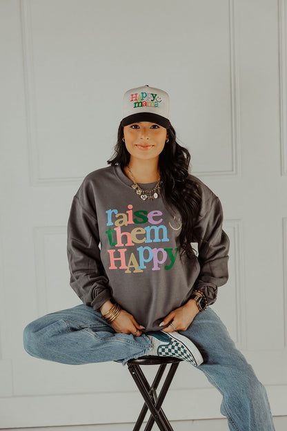 Raise Them Happy Graphite Sweatshirt