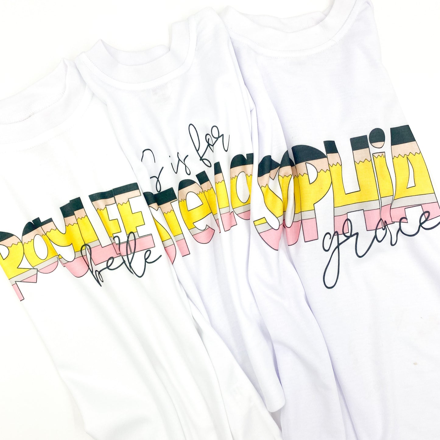 Back to School Pencil Name Tee