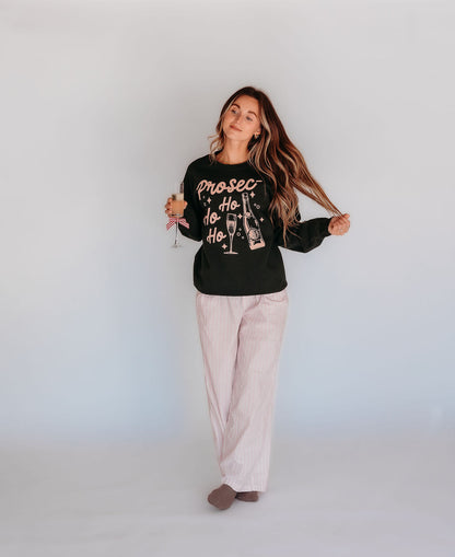 Prosec-Ho Ho Ho Adult Christmas Forest Green Sweatshirt