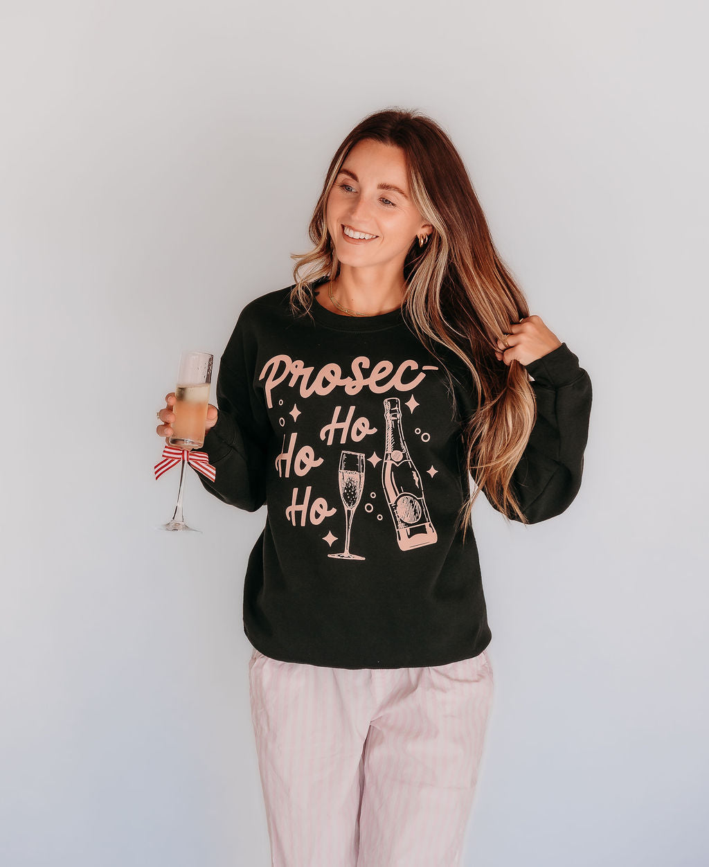 Prosec-Ho Ho Ho Adult Christmas Forest Green Sweatshirt