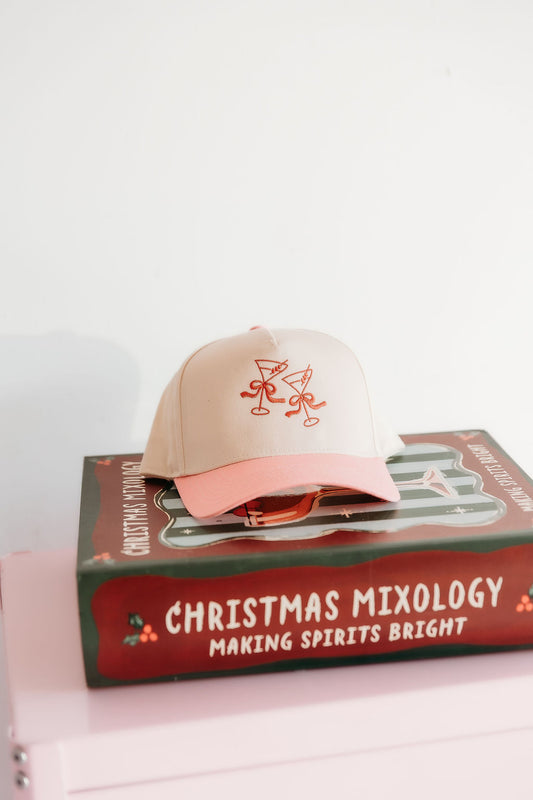 Festive Martini's Embroidered Vintage Hat