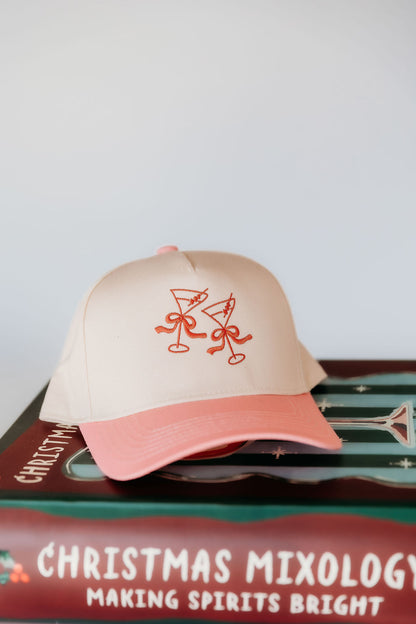 Festive Martini's Embroidered Vintage Hat