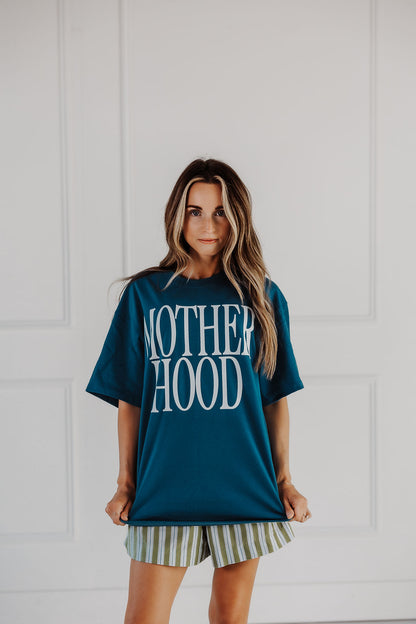 MotherHood Blue Oversized Graphic Tee