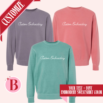 Custom Embroidered Midweight Cozy Crewneck