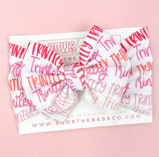 Pink Ombré Name Bow