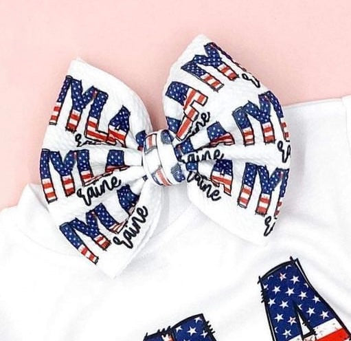 Flag Letters Bow