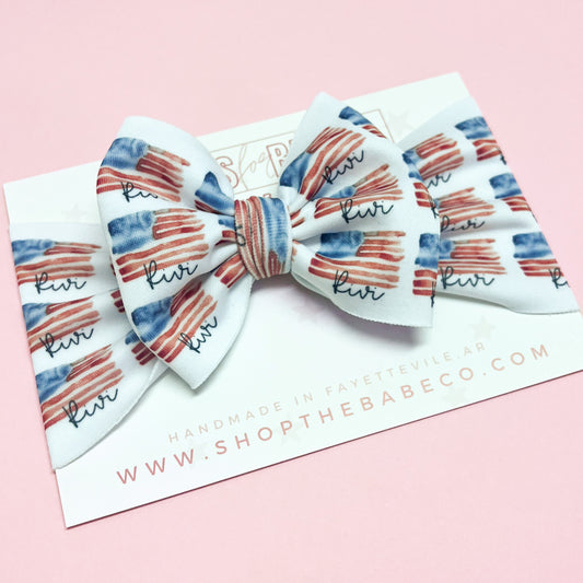 Watercolor Flag Bow
