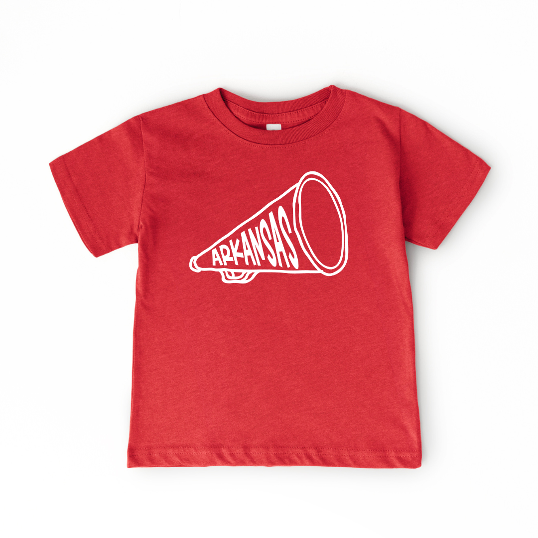 Arkansas Megaphone Kids Graphic Tee Red