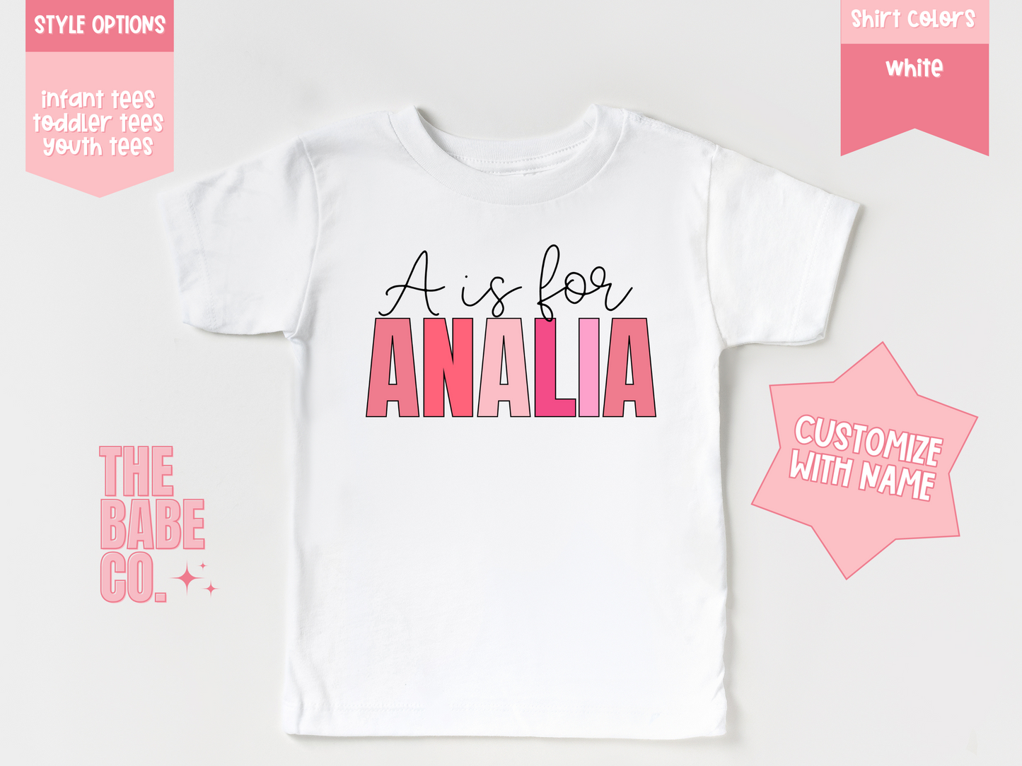 Ombre Pink Name Tee