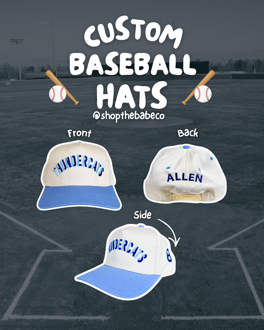 Custom Baseball Embroidered Hats